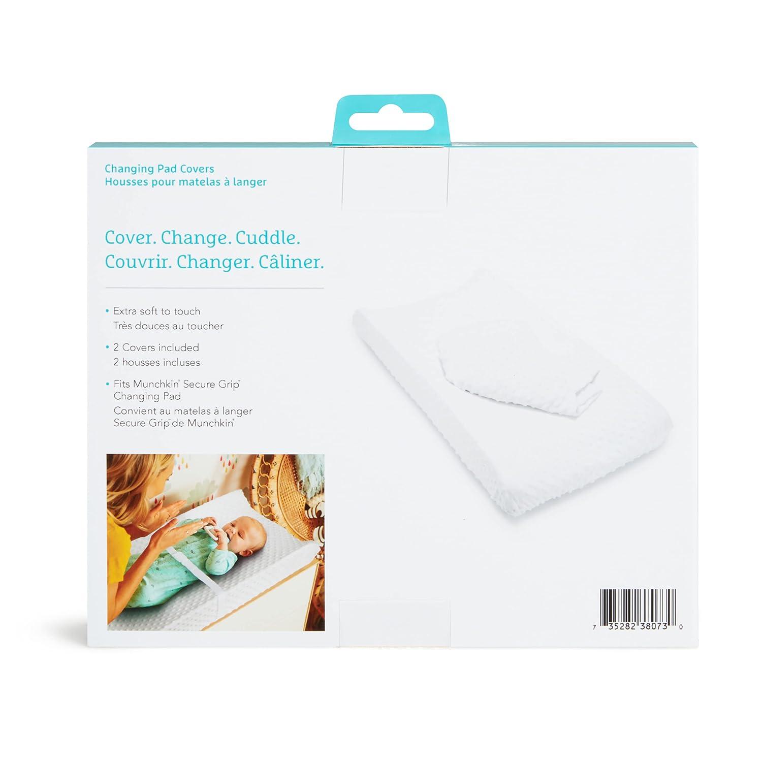 imageMunchkin Secure Grip Baby Diaper Changing Pad for Dresser Waterproof and Wipeable Contoured Standard Size 1475quot x 31quot WhiteChanging Pad Covers