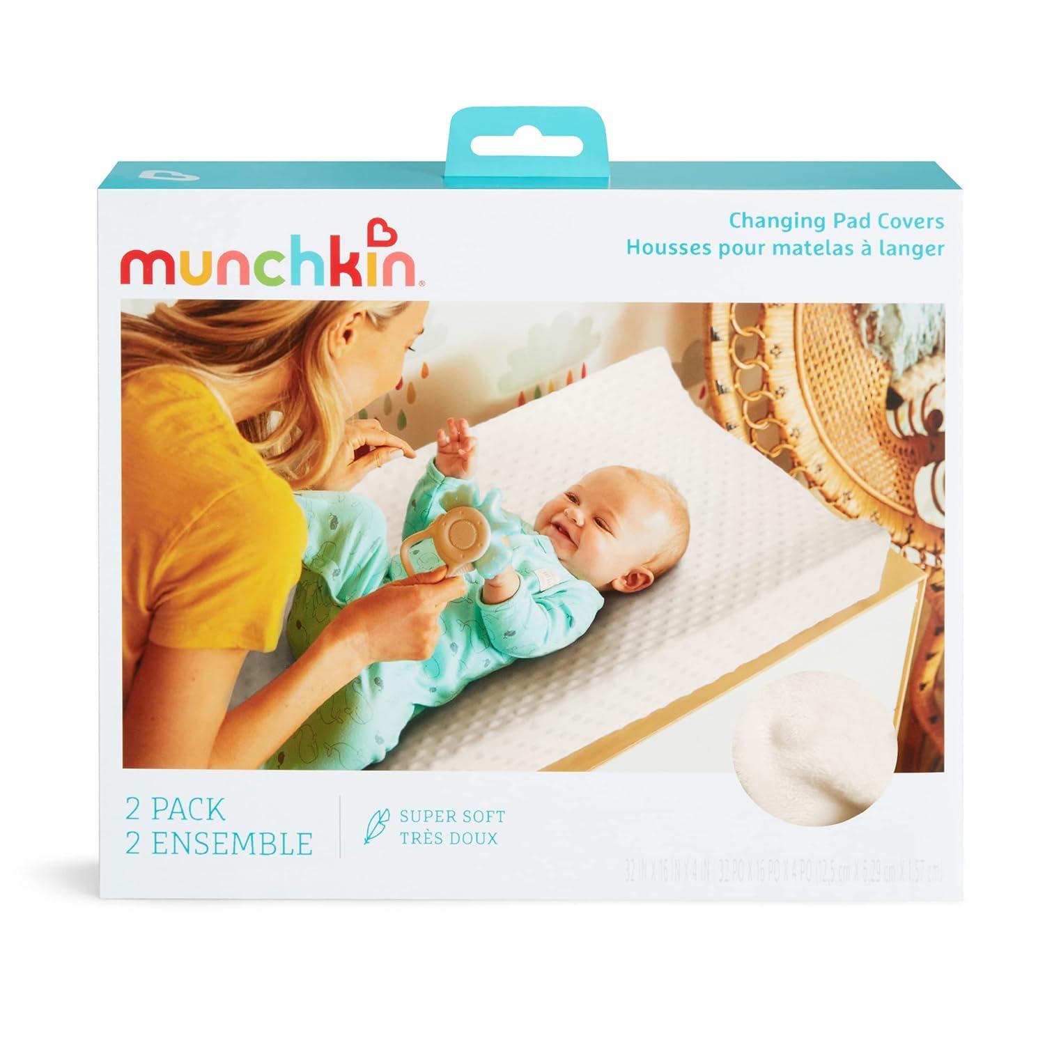 imageMunchkin Secure Grip Baby Diaper Changing Pad for Dresser Waterproof and Wipeable Contoured Standard Size 1475quot x 31quot WhiteChanging Pad Covers