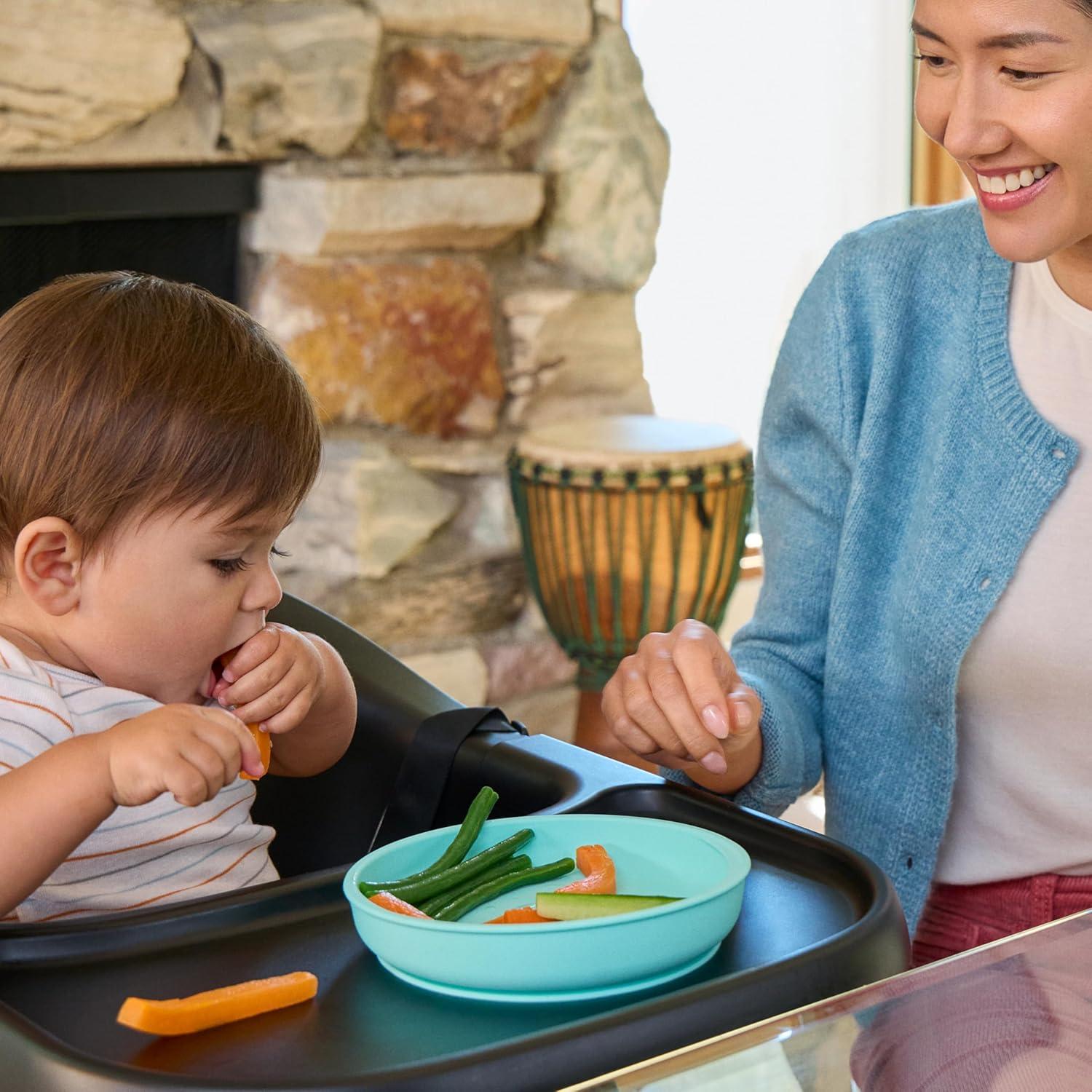 imageMunchkin Silicone Baby Feeding Set Toddler Suction Bowl Plate and Spoon Baby Led Weaning and Infant Self Feeding Cest Silicone Mealtime Set 4 Months and Up BPA Free MintMint