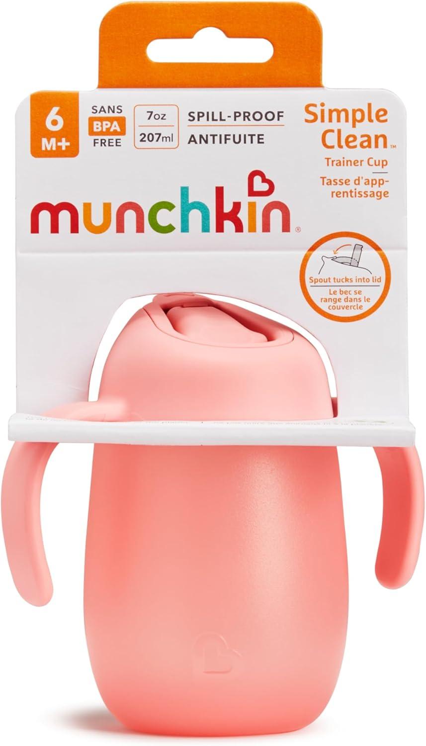 imageMunchkin Simple Clean Trainer Sippy Cup with Handles 6 Months 7 Ounce BlueGreenBluePink