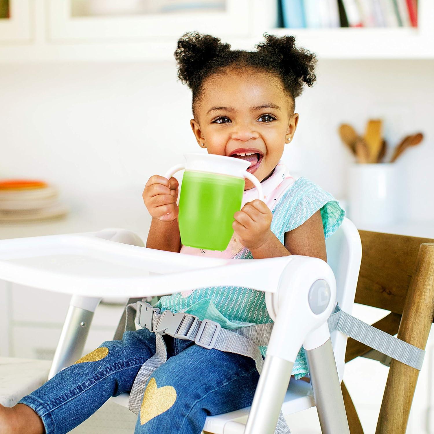imageMunchkin Sippy Cup for 6 Month Old and Up Spill Proof Miracle 360 Toddler Cups with Transition Handles 7 Ounce 2 Pack BlueGreenGreen