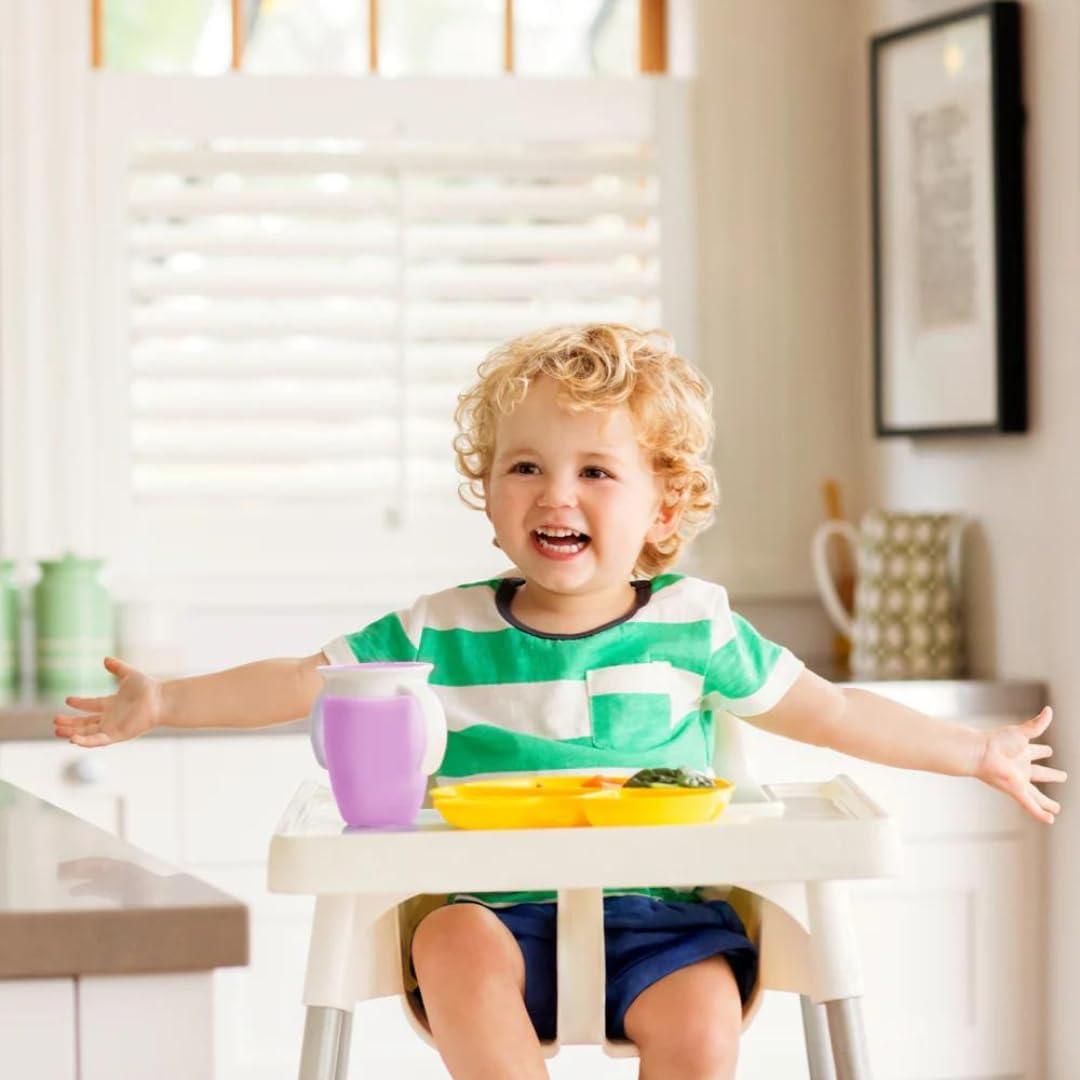 imageMunchkin Sippy Cup for 6 Month Old and Up Spill Proof Miracle 360 Toddler Cups with Transition Handles 7 Ounce 2 Pack BlueGreenLilac
