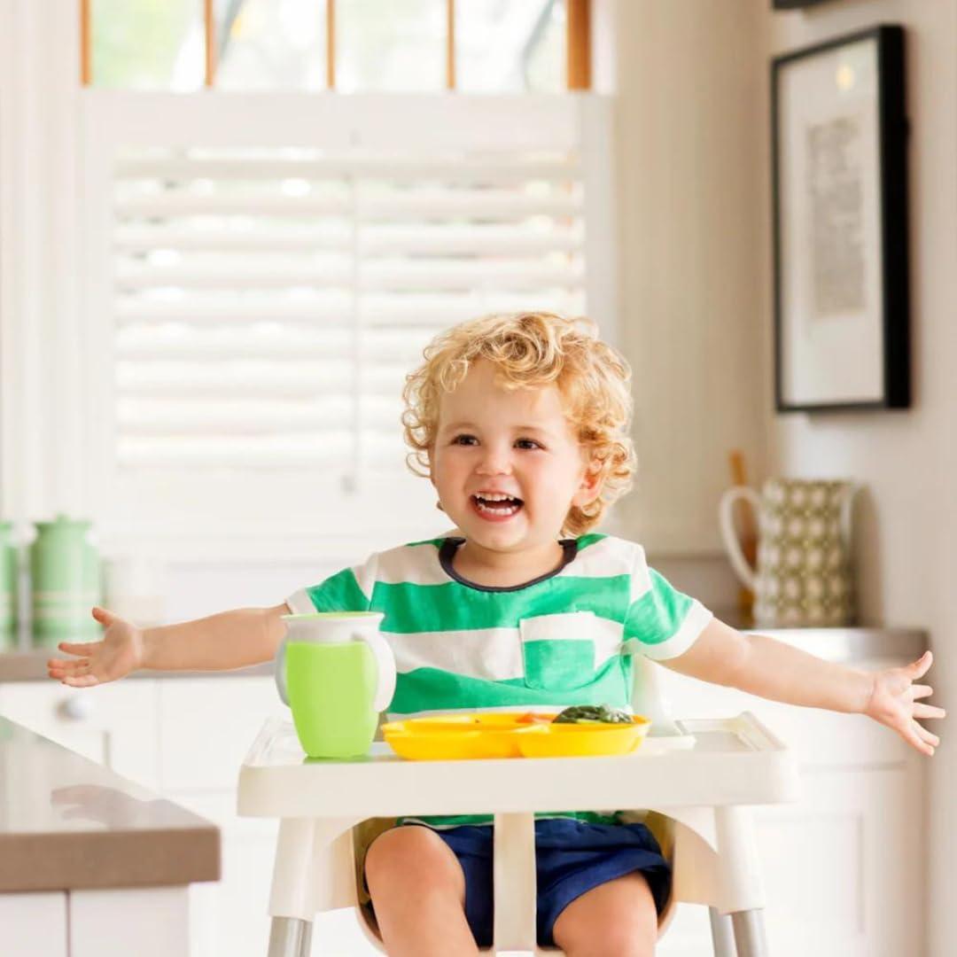 imageMunchkin Sippy Cup for 6 Month Old and Up Spill Proof Miracle 360 Toddler Cups with Transition Handles 7 Ounce 2 Pack BlueGreenLime