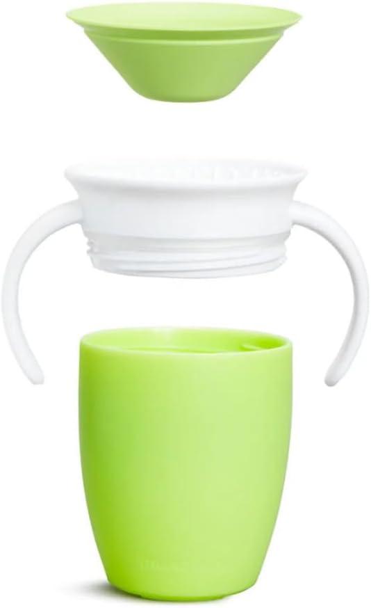 imageMunchkin Sippy Cup for 6 Month Old and Up Spill Proof Miracle 360 Toddler Cups with Transition Handles 7 Ounce 2 Pack BlueGreenLime