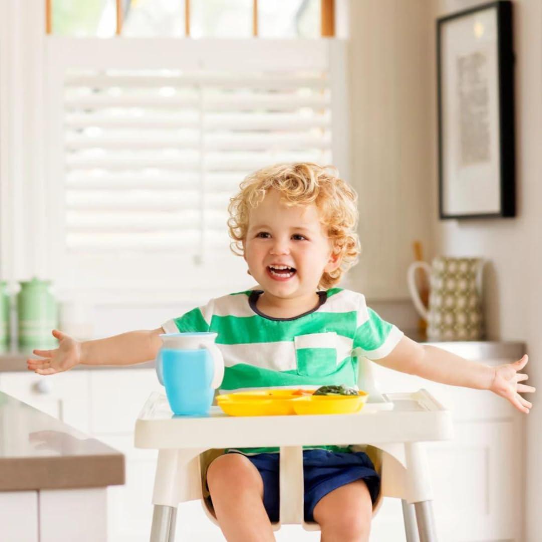 imageMunchkin Sippy Cup for 6 Month Old and Up Spill Proof Miracle 360 Toddler Cups with Transition Handles 7 Ounce 2 Pack BlueGreenSky