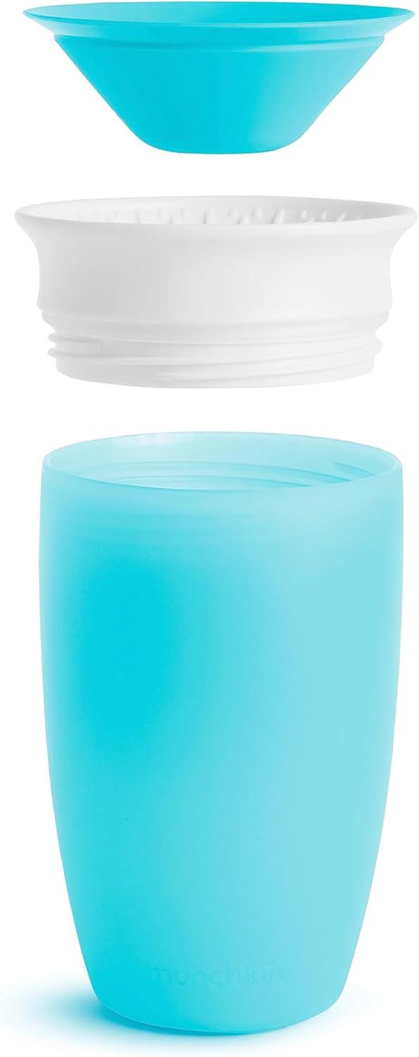 imageMunchkin Sippy Cups for Toddlers 13 Spill Proof Miracle 360 Cup 10 Ounce 2 Pack PinkPurpleBlue