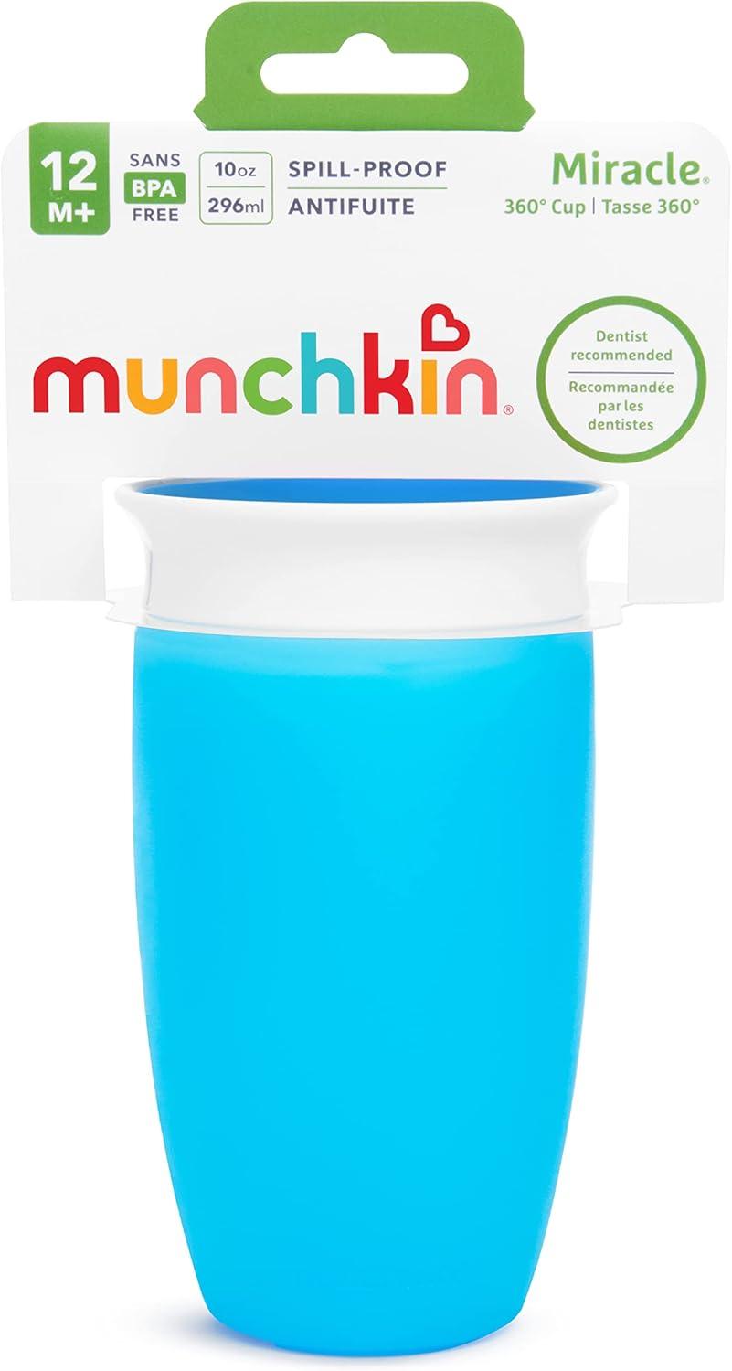 imageMunchkin Sippy Cups for Toddlers 13 Spill Proof Miracle 360 Cup 10 Ounce 2 Pack PinkPurpleBlue