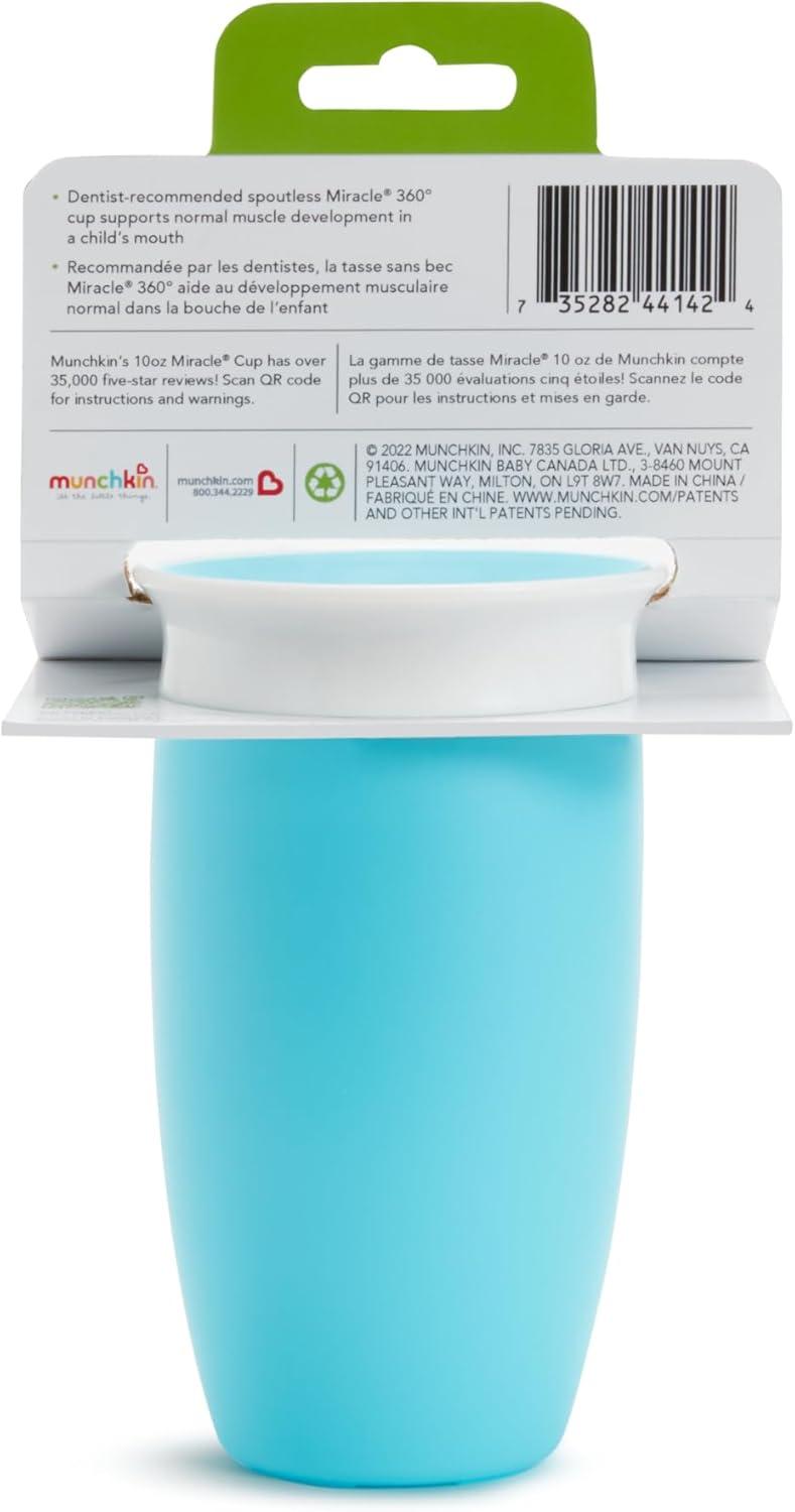 imageMunchkin Sippy Cups for Toddlers 13 Spill Proof Miracle 360 Cup 10 Ounce 2 Pack PinkPurpleBlue