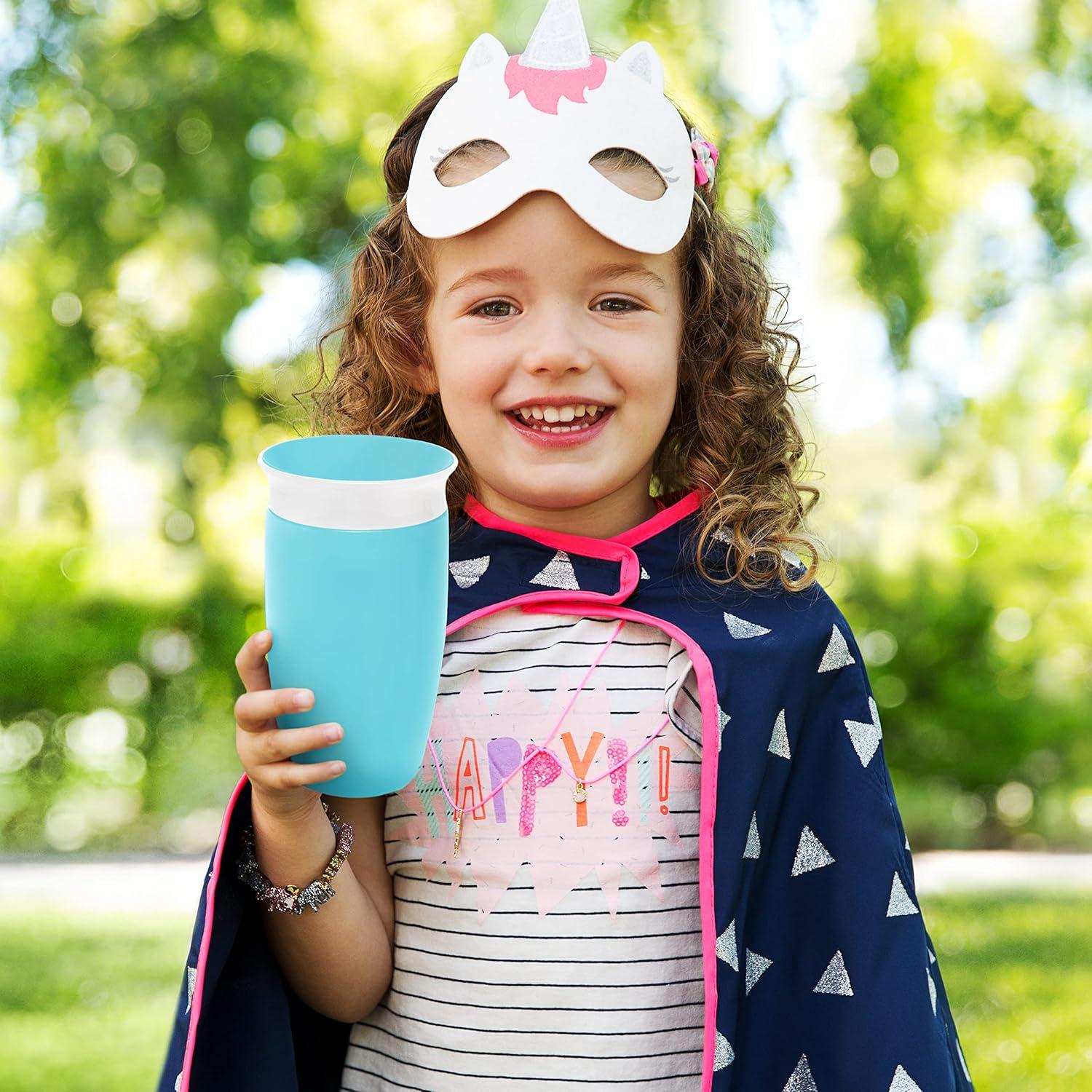 imageMunchkin Sippy Cups for Toddlers 13 Spill Proof Miracle 360 Cup 10 Ounce 2 Pack PinkPurpleBlueGreen