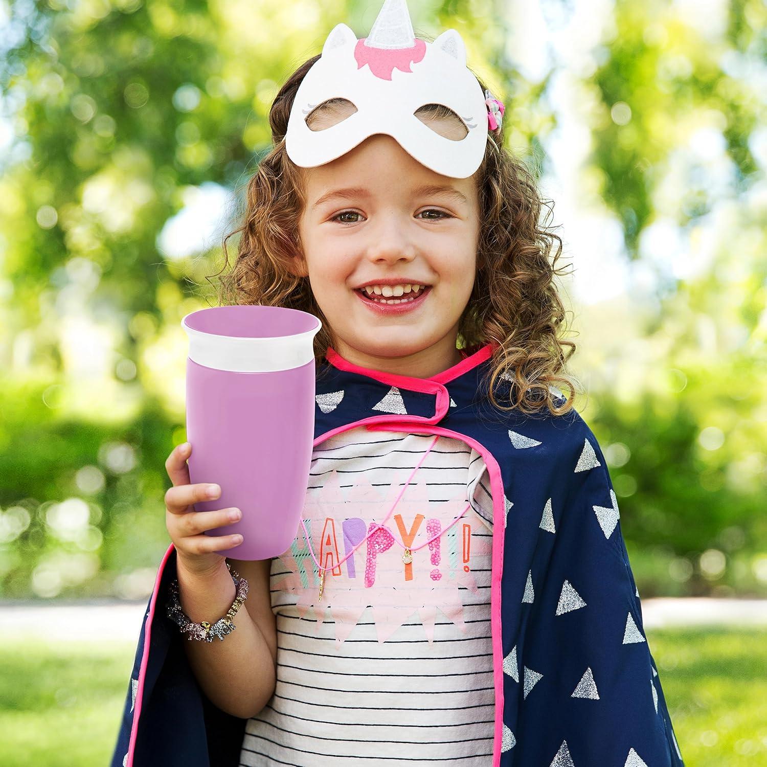 imageMunchkin Sippy Cups for Toddlers 13 Spill Proof Miracle 360 Cup 10 Ounce 2 Pack PinkPurpleBluePurple