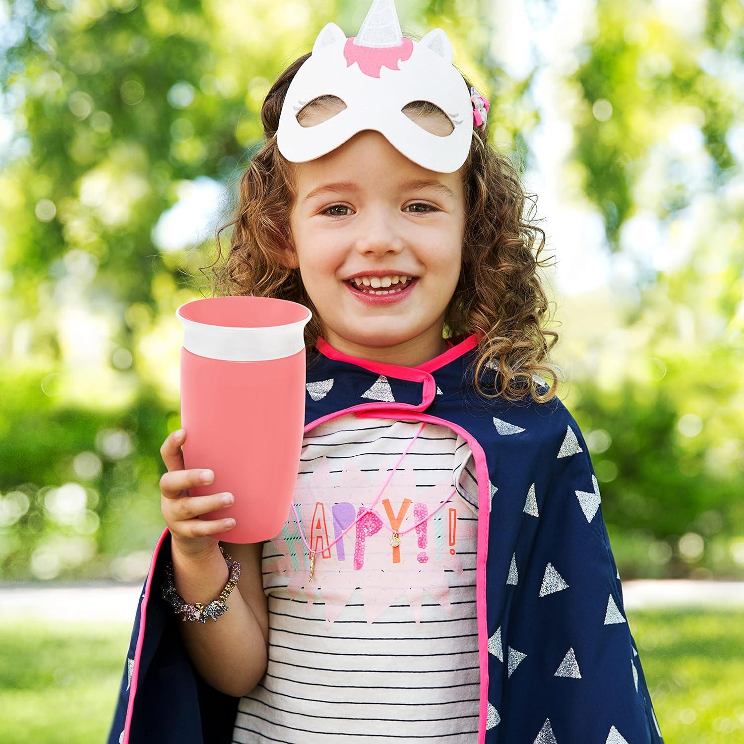 imageMunchkin Sippy Cups for Toddlers 13 Spill Proof Miracle 360 Cup with Straw and Open Sipper Lids 10 Ounce 5pc PinkPurple