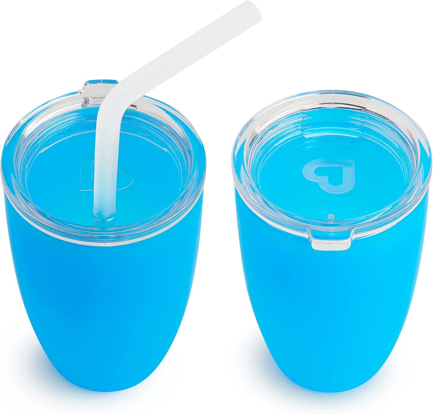 imageMunchkin Sippy Cups for Toddlers 13 Spill Proof Miracle 360 Cup with Straw and Open Sipper Lids 10 Ounce 5pc PinkPurple