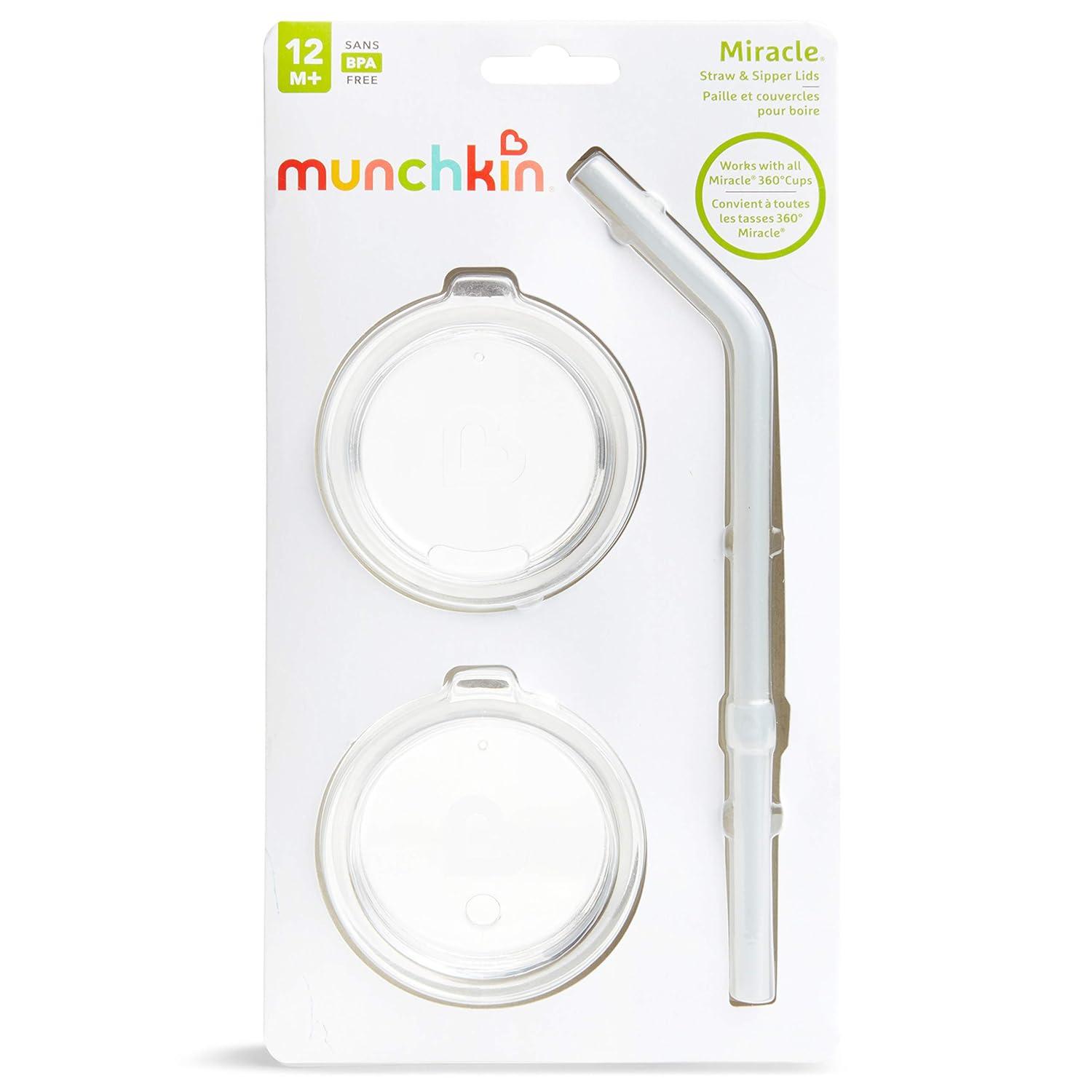 imageMunchkin Sippy and Straw Lids for Miracle 360 Cups 1 CountStraw  Sipper Lid