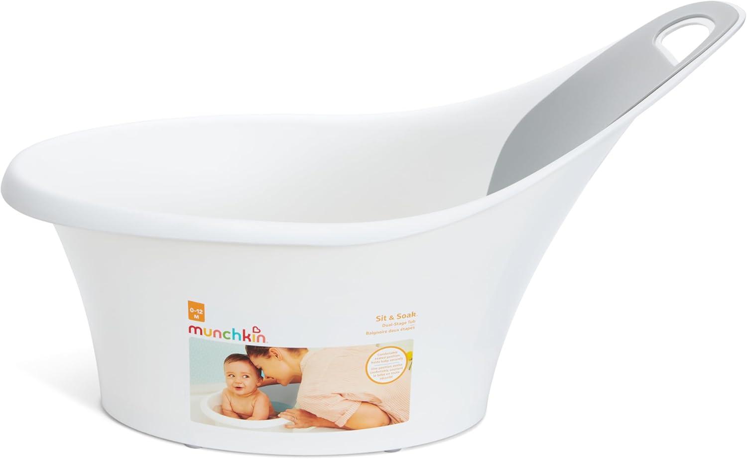 imageMunchkin Sit ampamp Soak Baby Bath Tub 012 Months White 25 x 1625 x 15 InchCompact