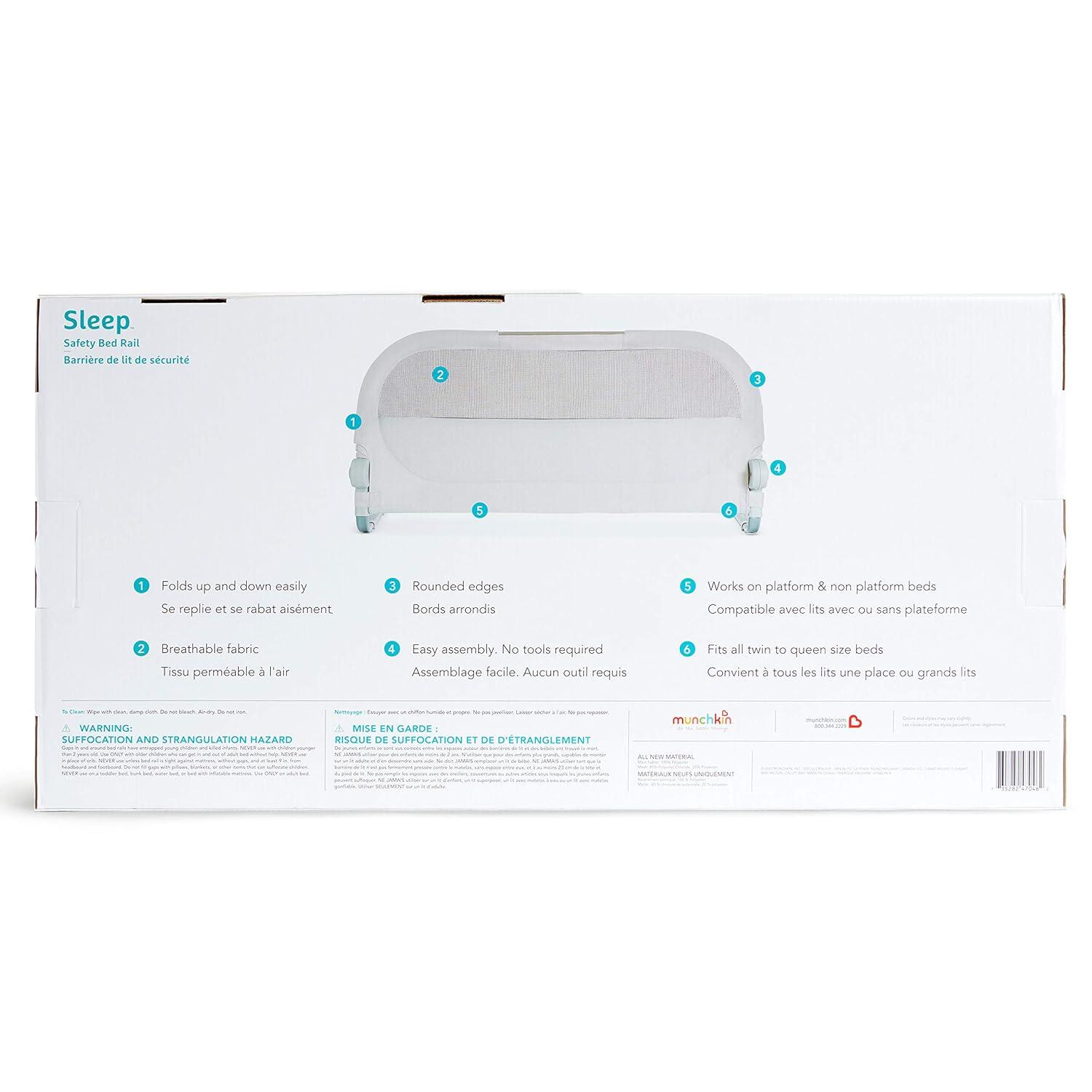 imageMunchkin Sleep Toddler Bed Rail Fits Twin Full and Queen Size Mattresses GreyGrey