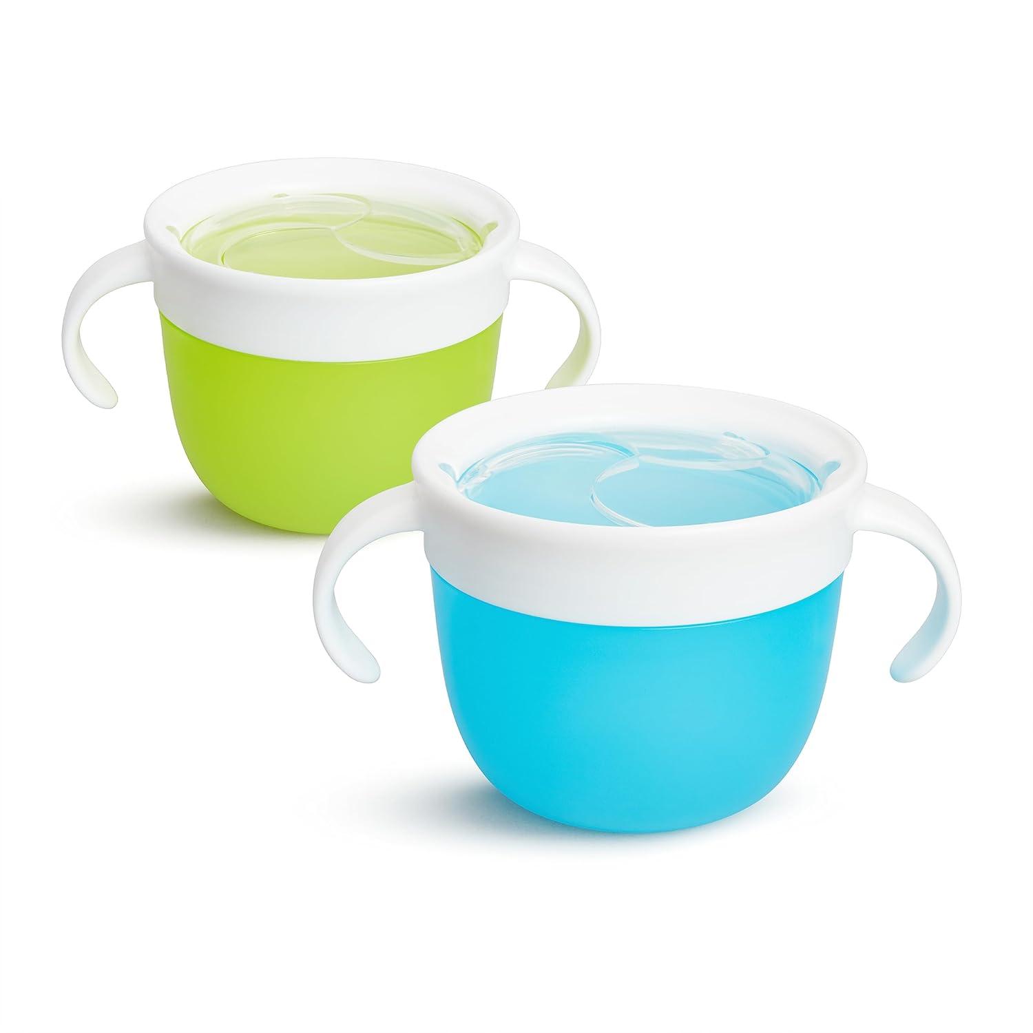 imageMunchkin Snack Catcher Toddler Snack Cups No Spil 2 Pack Containers BlueGreenBlueGreen