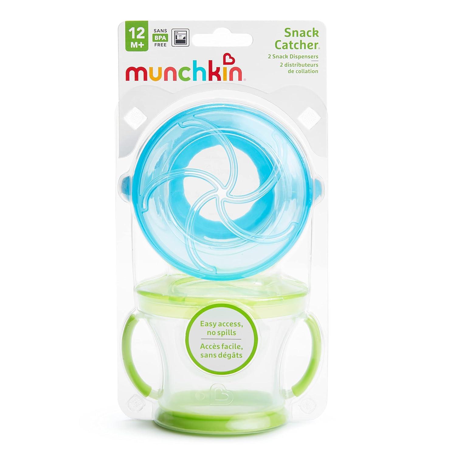 imageMunchkin Snack Catcher Toddler Snack Cups No Spill 2 Pack PinkPurpleBlueGreen