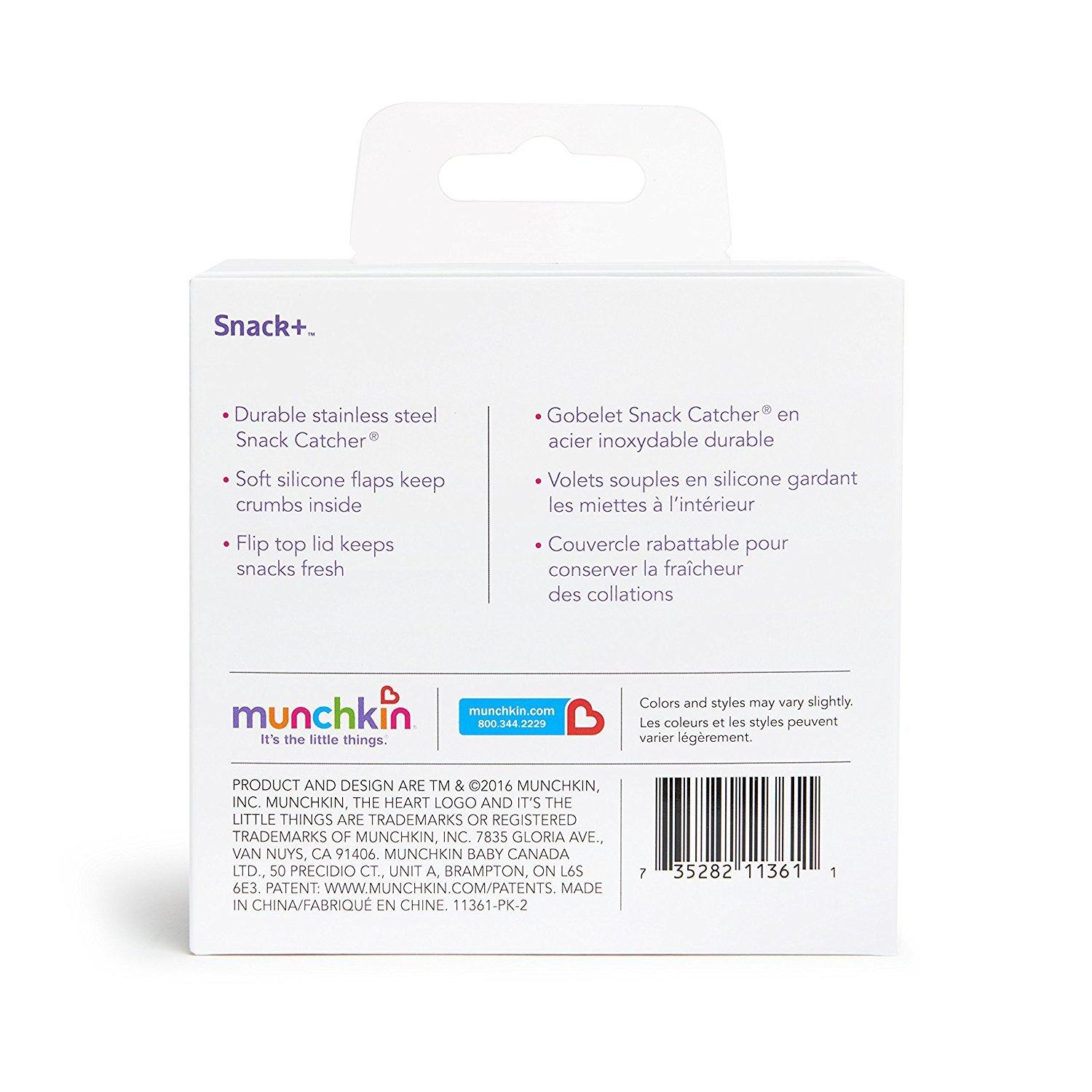 imageMunchkin Snack Stainless Steel Snack Catcher Cup with Lid 9 Ounce Blue 1 PackBlue