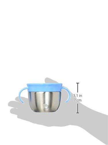imageMunchkin Snack Stainless Steel Snack Catcher Cup with Lid 9 Ounce Blue 1 PackBlue