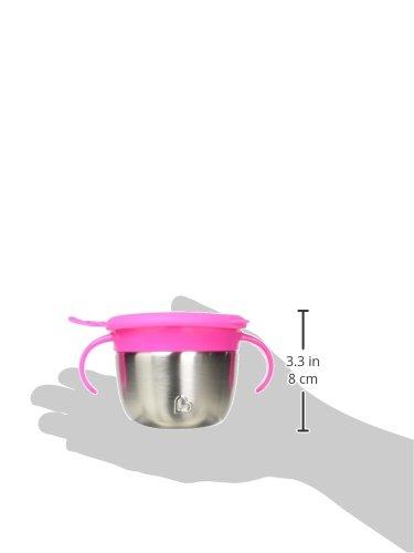 imageMunchkin Snack Stainless Steel Snack Catcher Cup with Lid 9 Ounce Blue 1 PackPink