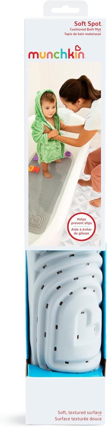 imageMunchkin Soft Spot Baby Bath Mat for Tub Cushioned Bathtub Mat for Toddlers and Kids 36quotx17quot GreyGrey