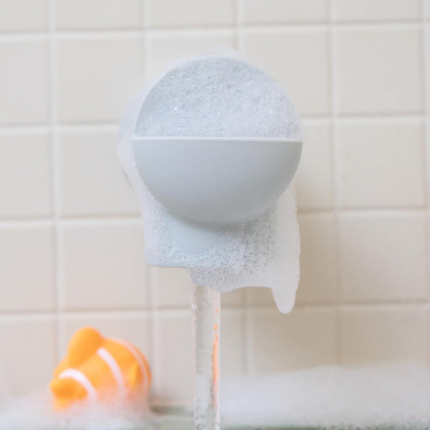 imageMunchkin Soft Spot Bath Spout Cover for Baby Bathtub Guard with Builtin Bubble Bath Dispenser Silicone Grey
