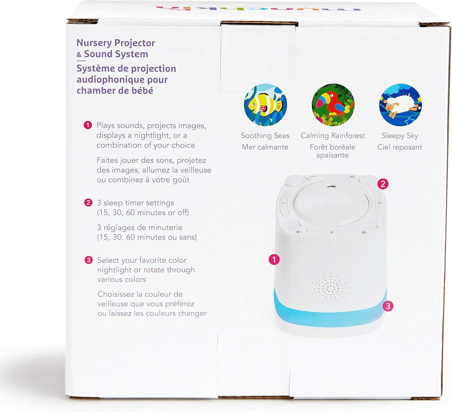 imageMunchkin Sound Asleep Nursery Projector and Sound Machine with LED Nightlight1 Count Pack of 1