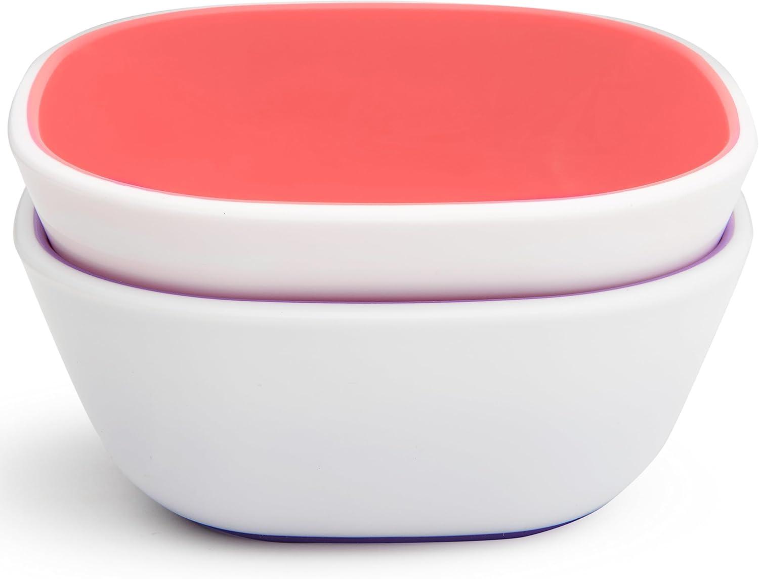 imageMunchkin Splash 4 Piece Toddler Divided Plate and Bowl Dining Set PinkPurple4 Piece Set