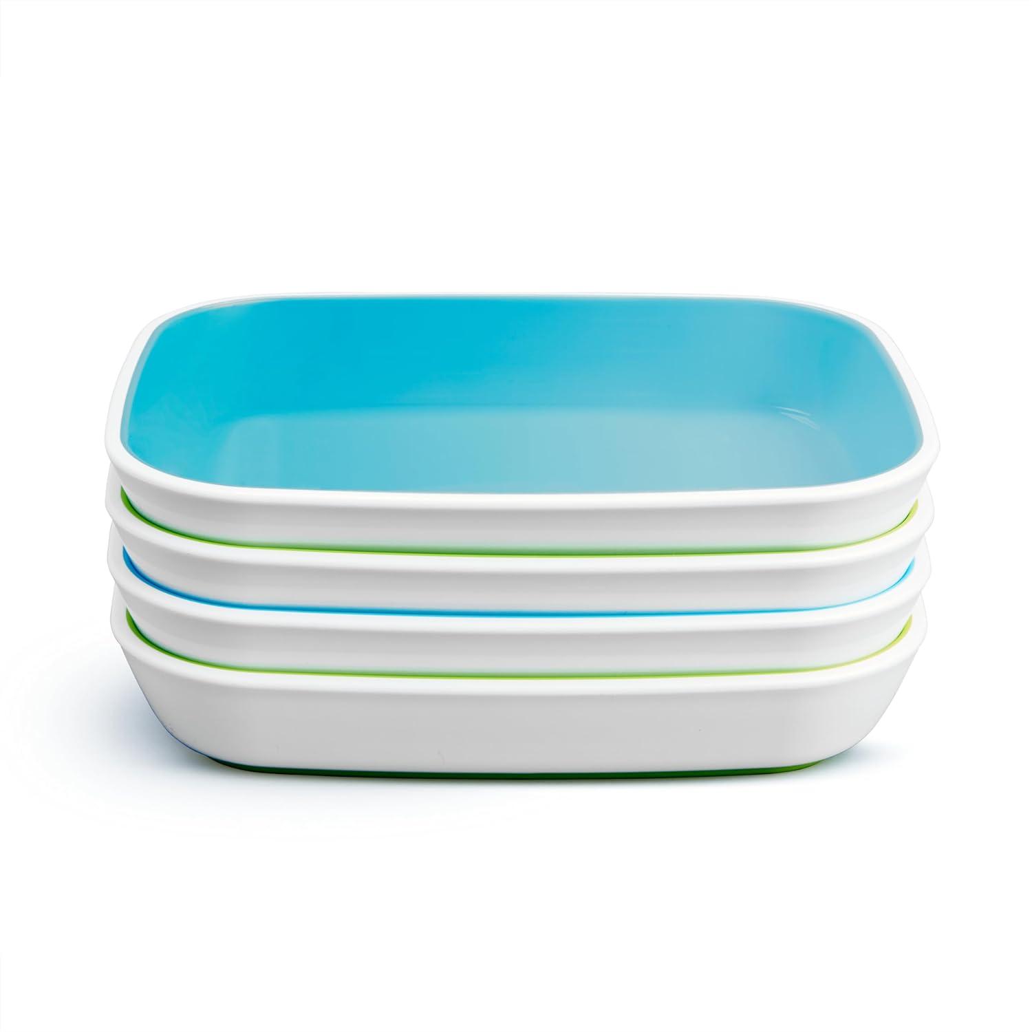 imageMunchkin Splash 4 Piece Toddler Plates BlueGreen4 Pack