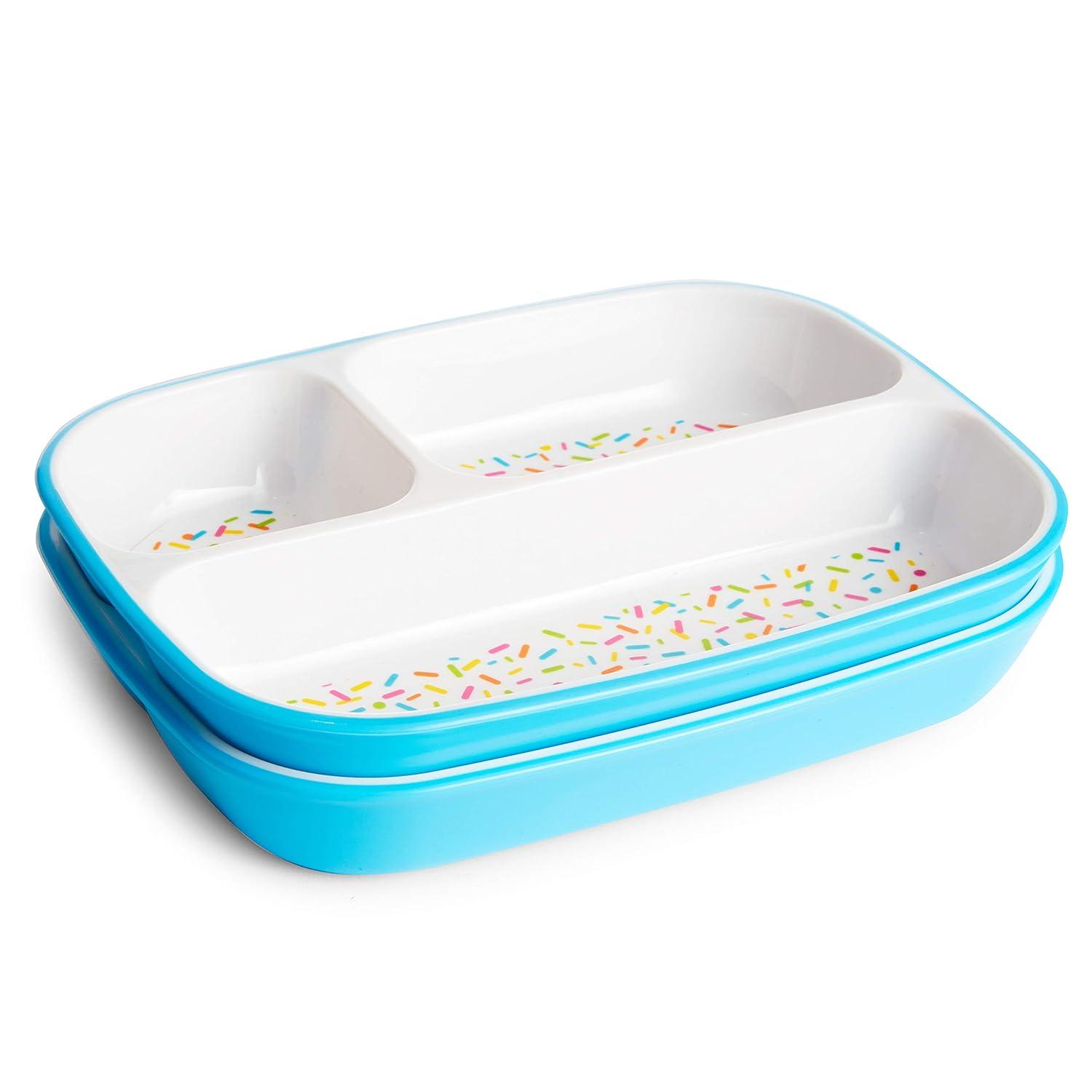 imageMunchkin Splash Toddler Feeding Supplies Set Includes Divided Plate Bowl and Open Cup Blue SprinklesBlue