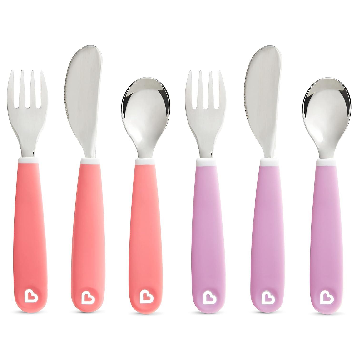 imageMunchkin Splash Toddler Fork Knife and Spoon Utensil Set 6 Pack BlueGreen6 Piece Set