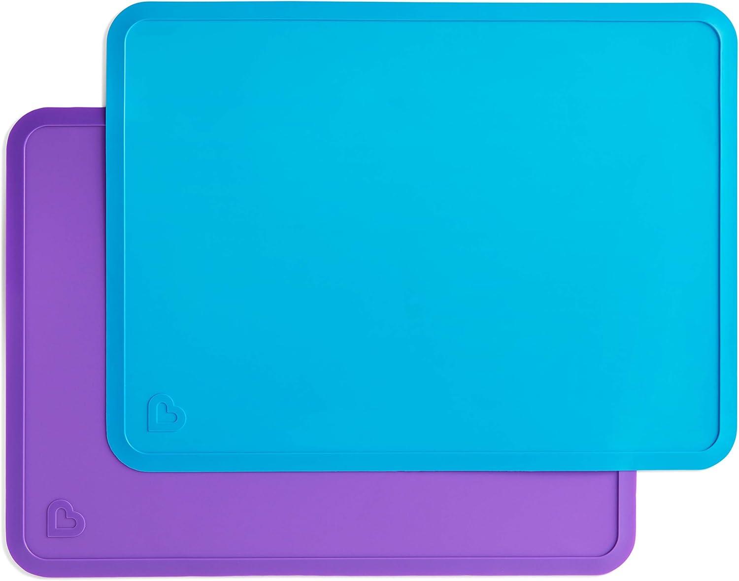 imageMunchkin Spotless Silicone Placemats for Kids 2 Pack BlueGreenLarge