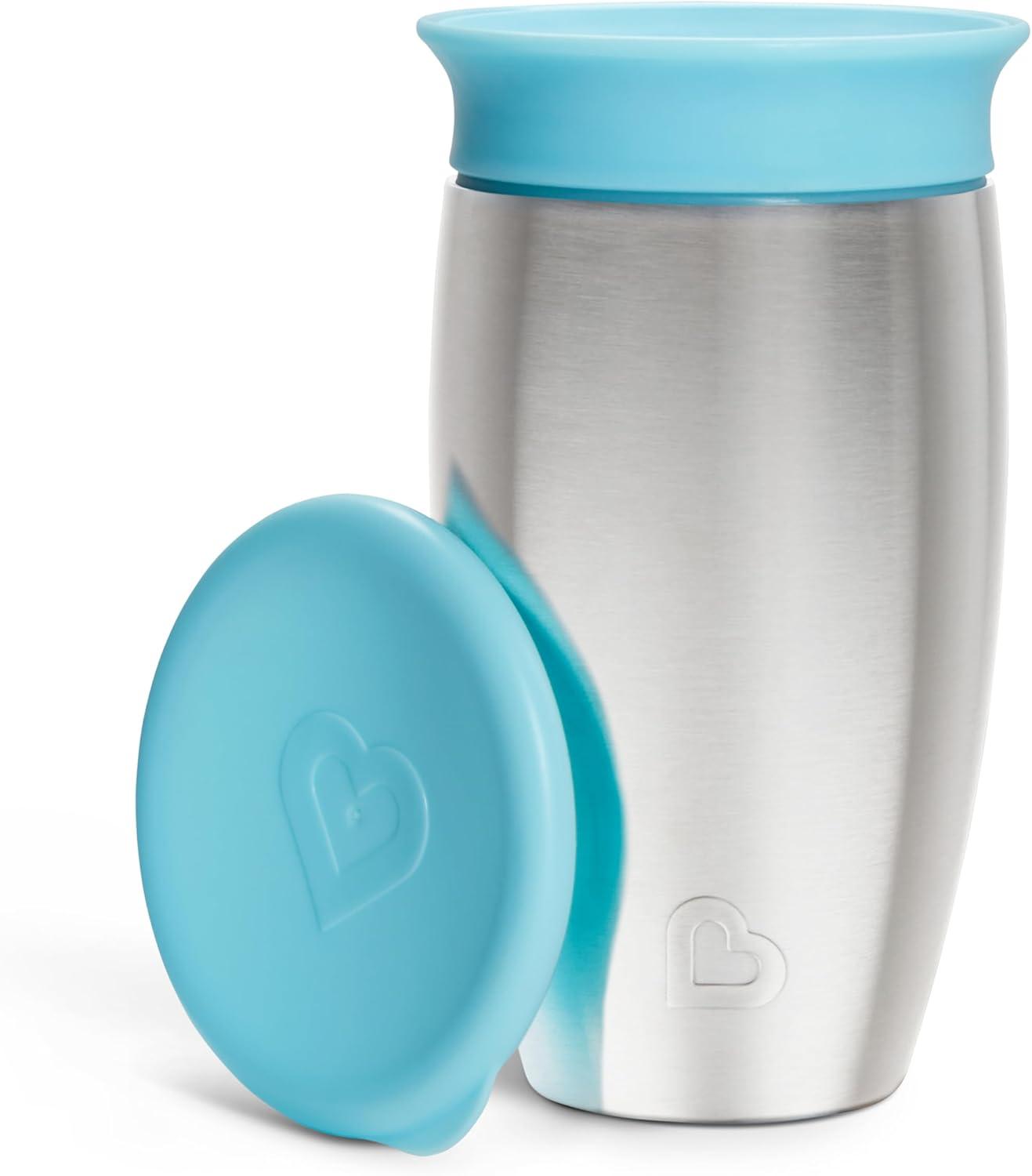 imageMunchkin Stainless Steel Sippy Cups for Toddlers 13 Spill Proof Miracle 360 Cup Insulated 10 Ounce BlueBlue