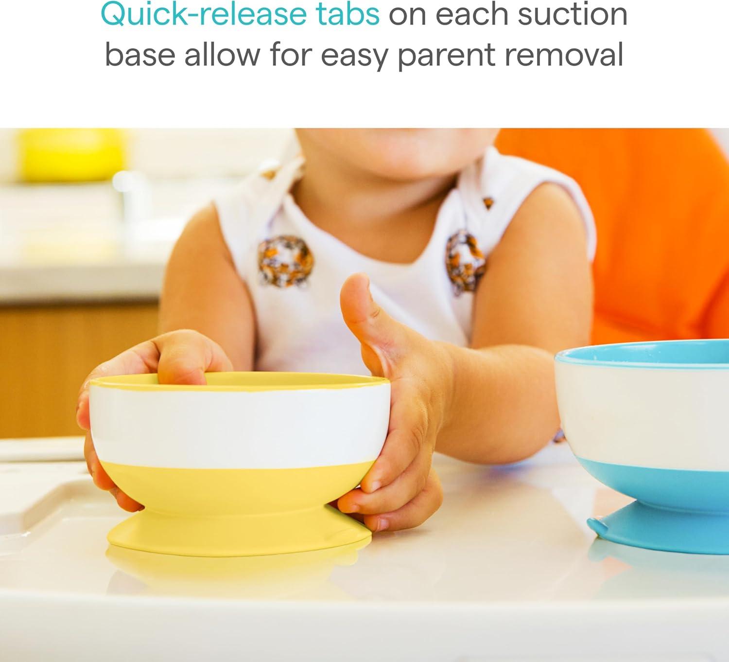 imageMunchkin Stay Put Suction Bowls for Baby and Toddler 3 Pack BlueGreenPurple3 Count Pack of 1