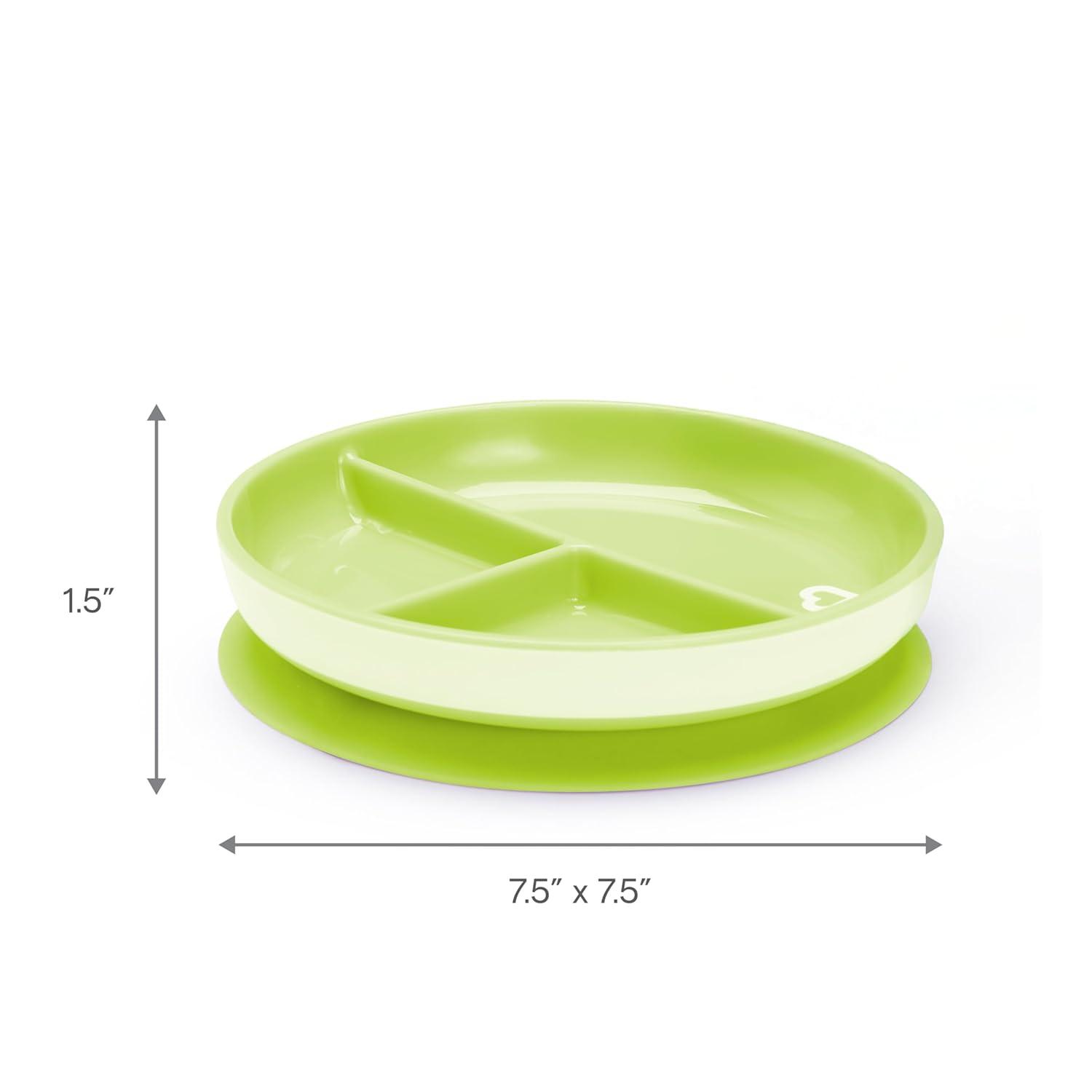 imageMunchkin Stay Put Suction Plates for Baby and Toddler 3 Divided Sections  PinkPurpleBlueGreen