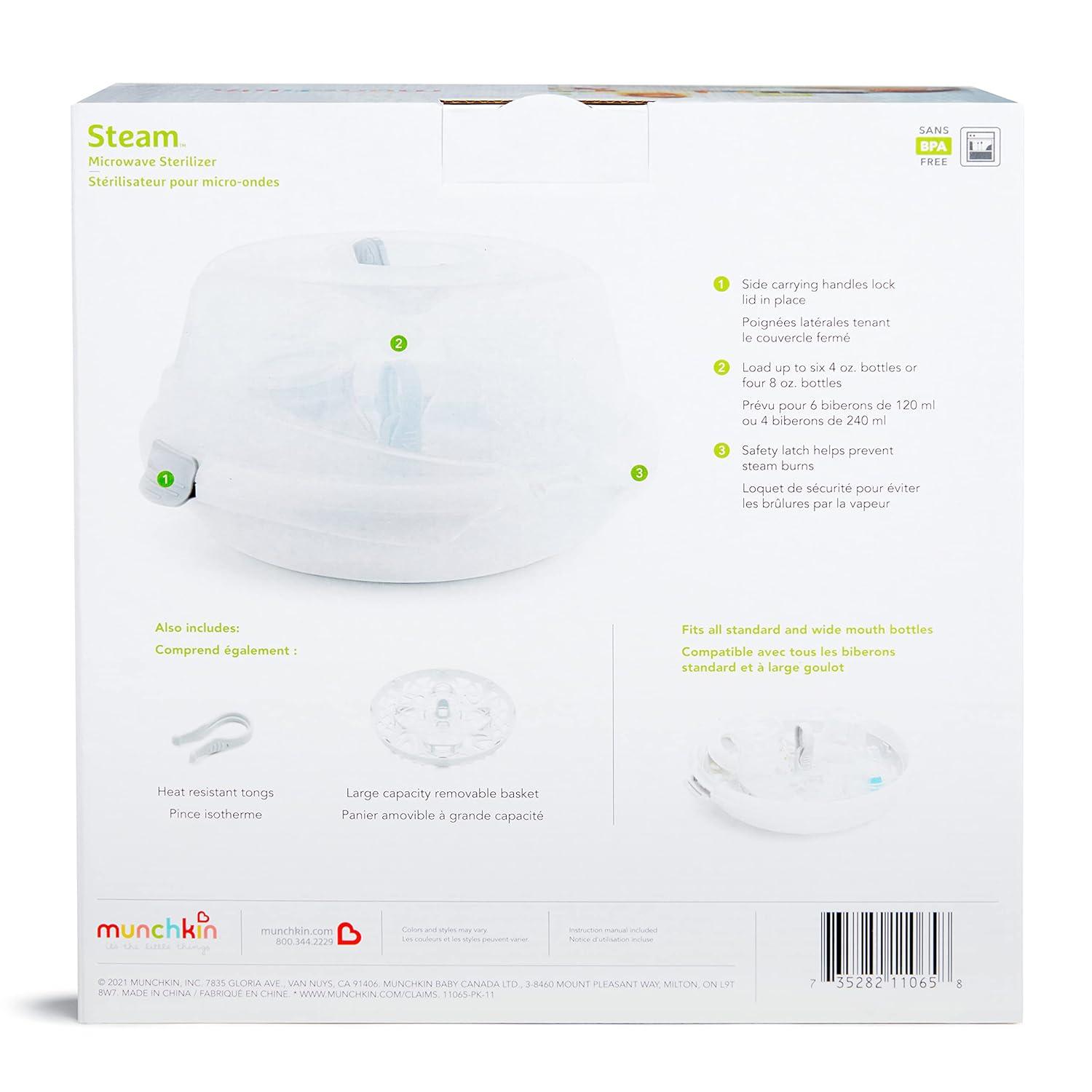 imageMunchkin Steam Microwave Bottle Sterilizer White125x113x67 Inch Pack of 1