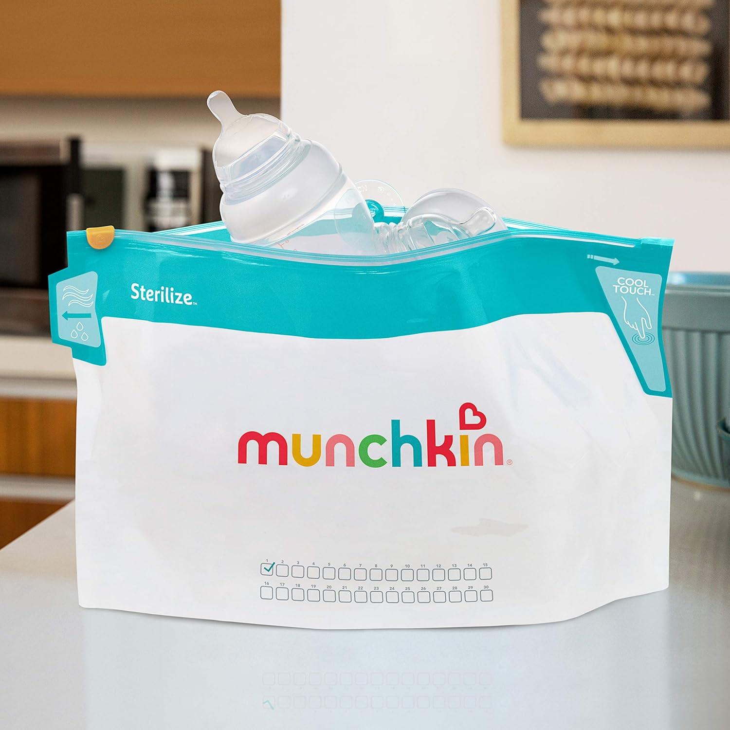 imageMunchkin Sterilize Microwave Bottle Steam Sterilizer Bags 30 Uses per Bag 6 Pack6 Count Pack of 1