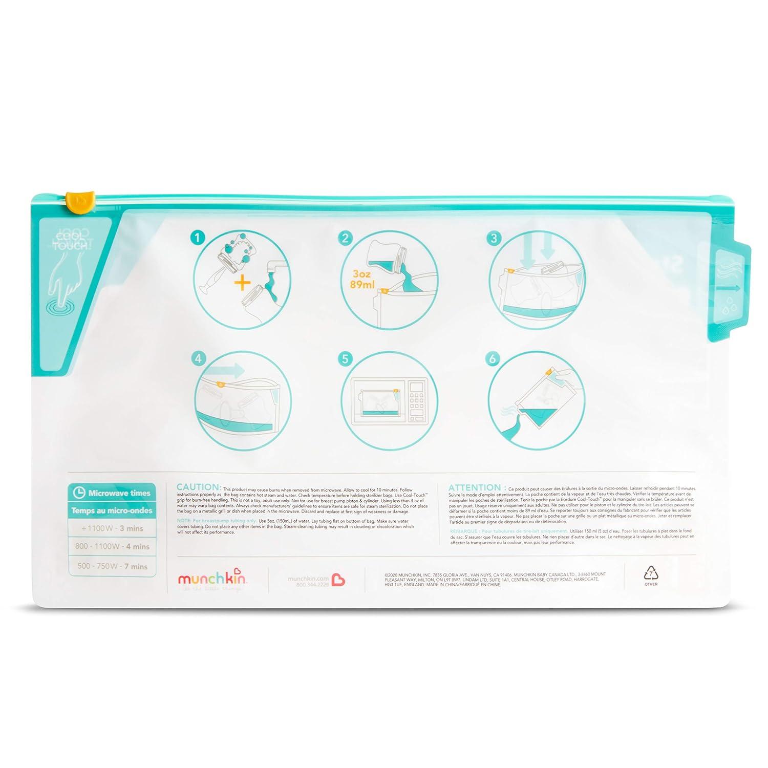 imageMunchkin Sterilize Microwave Bottle Steam Sterilizer Bags 30 Uses per Bag 6 Pack6 Count Pack of 1