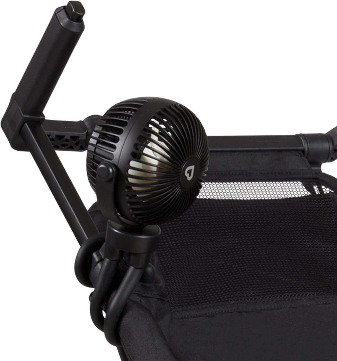 imageMunchkin Stroller Fan  Portable Fan for Travel Baby Gear Accessory with 4 Speeds Flexible Clipon Leg Attachment Rechargeable Battery Black with Multicolored LED LightsBlack
