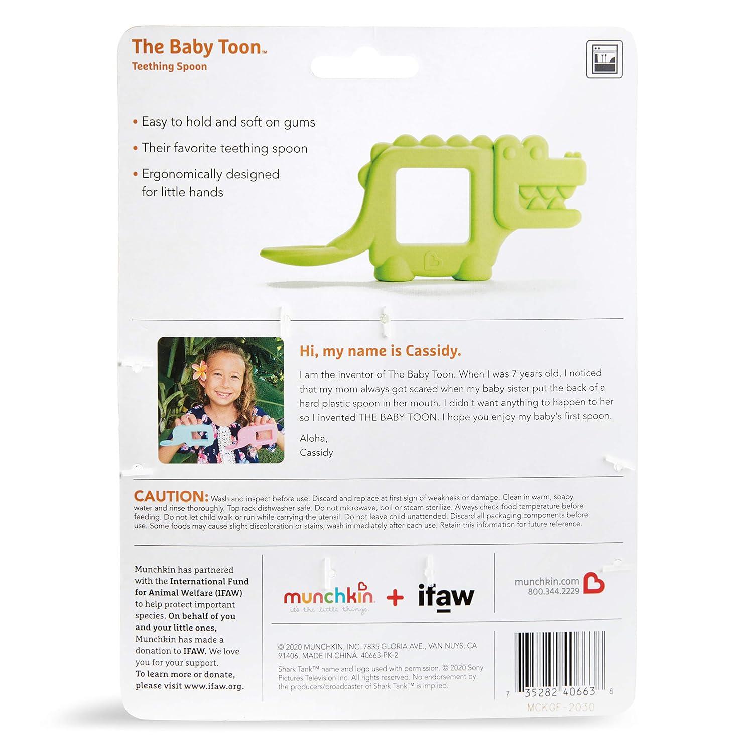 imageMunchkin The Baby Toon Silicone Teether Spoon Alligator As Seen On Shark TankAlligator