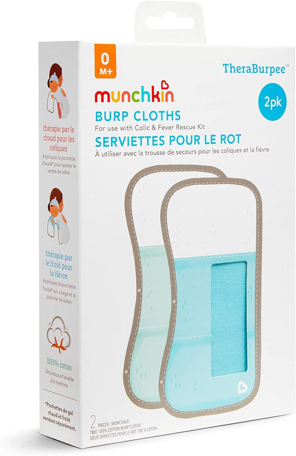 imageMunchkin TheraBurpee Colic ampamp Fever Rescue Kit with Hot ampamp Cold Therapy Burp Cloths2 Piece Set