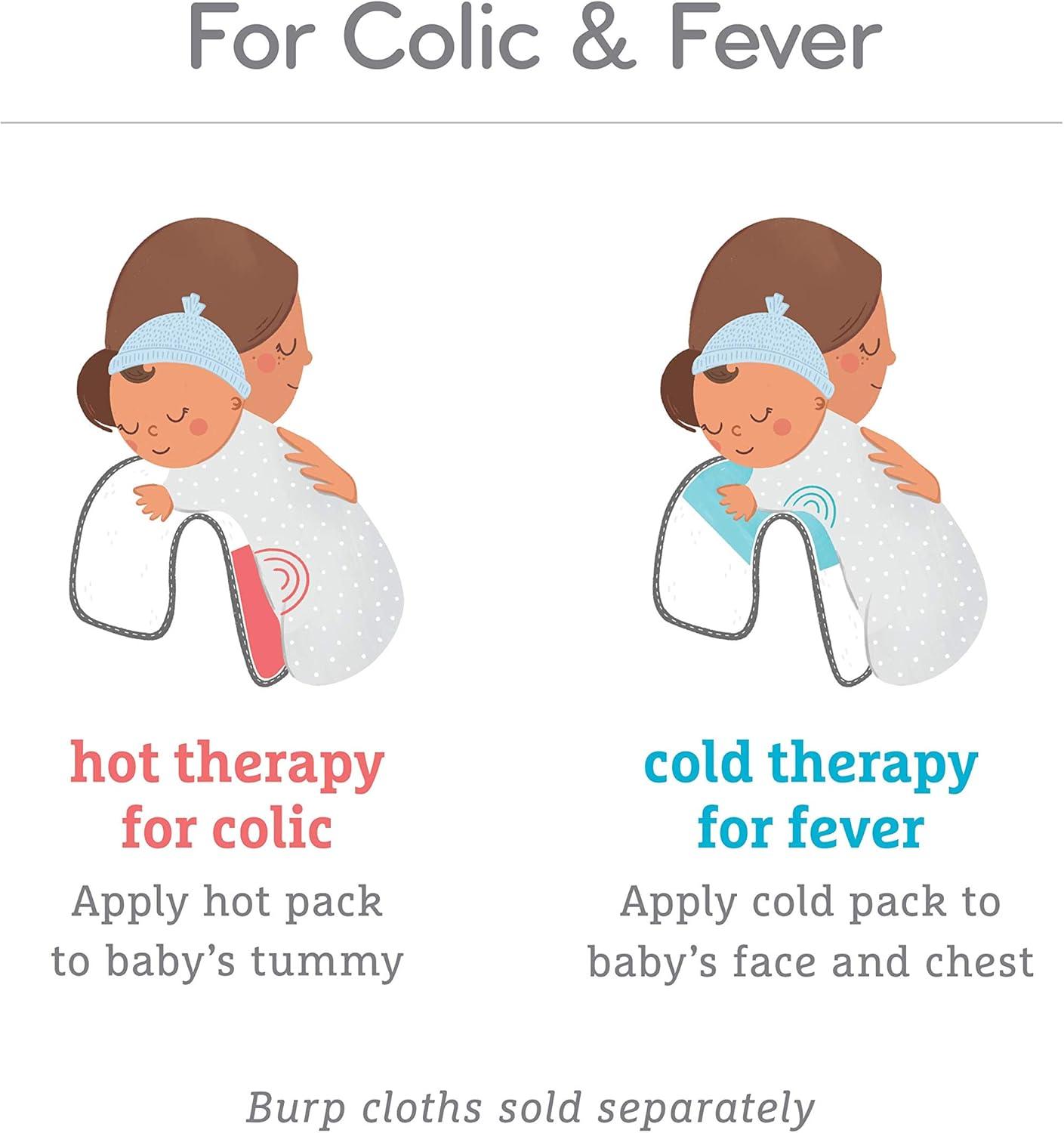imageMunchkin TheraBurpee Colic ampamp Fever Rescue Kit with Hot ampamp Cold Therapy Burp Cloths2 Piece Set