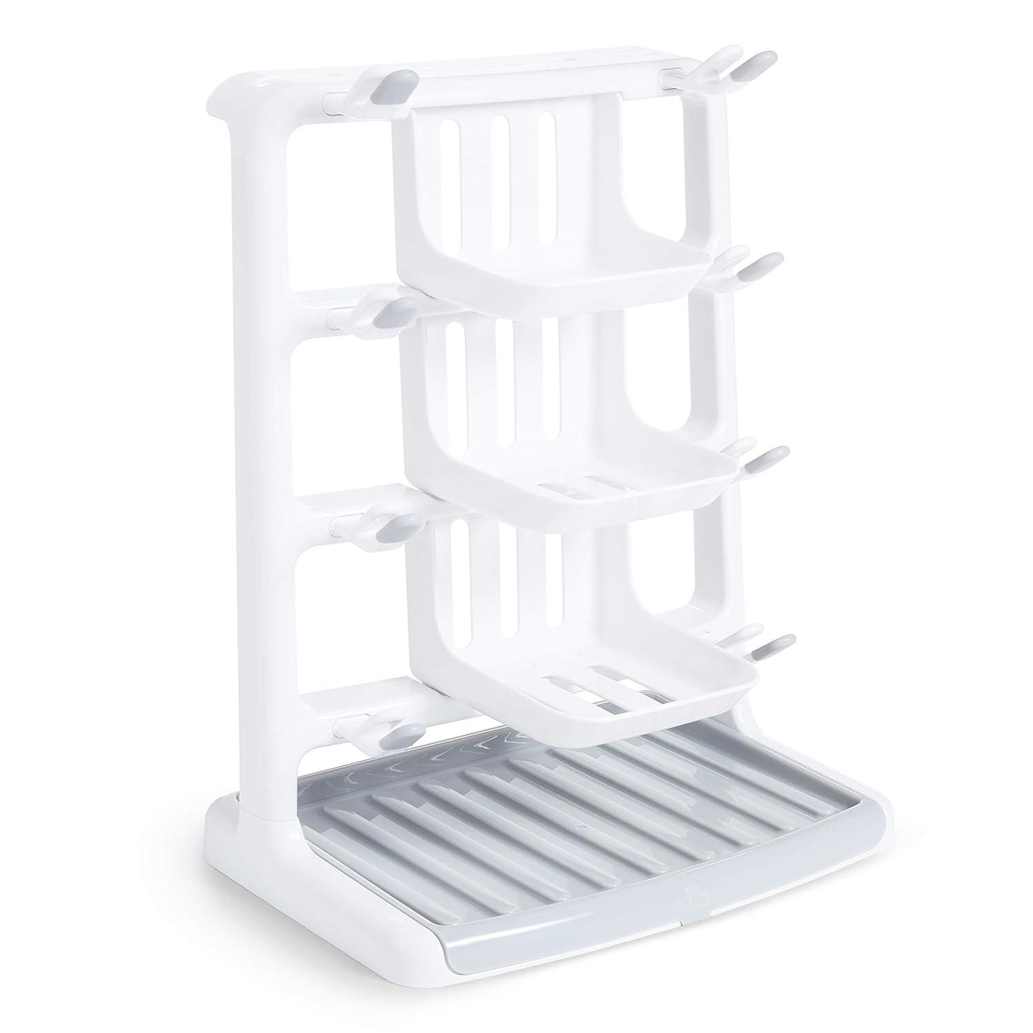 imageMunchkin Tidy Dry Baby Bottle Drying Rack and 2pk Sponge Bottle Brush GreyBottle Brush  Drying Rack