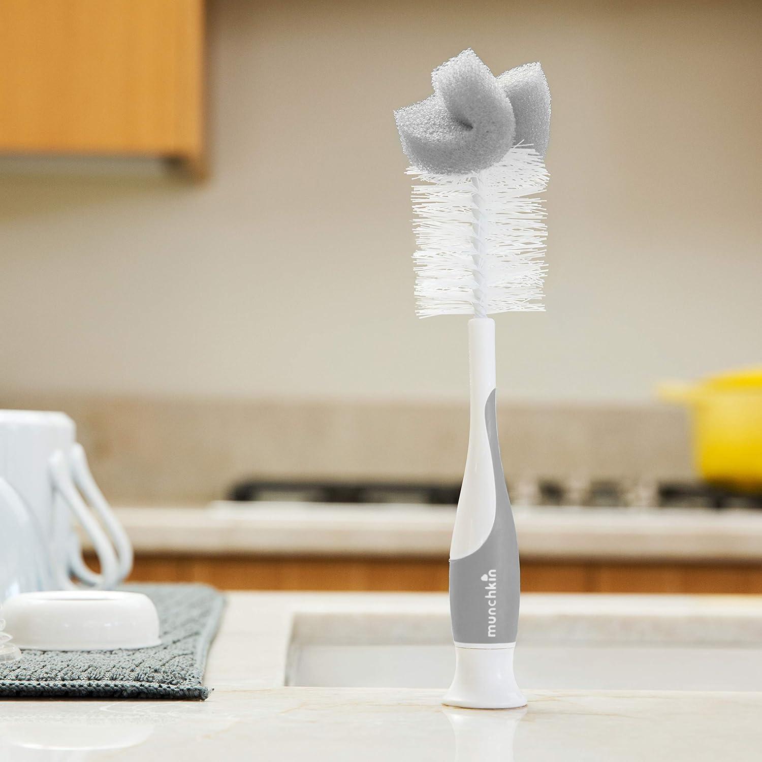 imageMunchkin Tidy Dry Baby Bottle Drying Rack and 2pk Sponge Bottle Brush GreyBottle Brush  Drying Rack