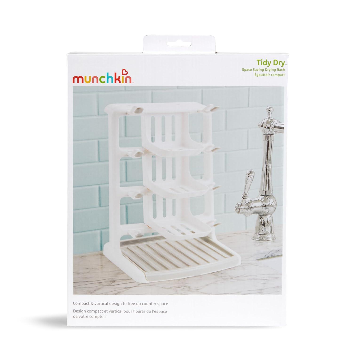 imageMunchkin Tidy Dry Space Saving Vertical Bottle Drying Rack for Baby Bottles and Accessories White1 Count Pack of 1