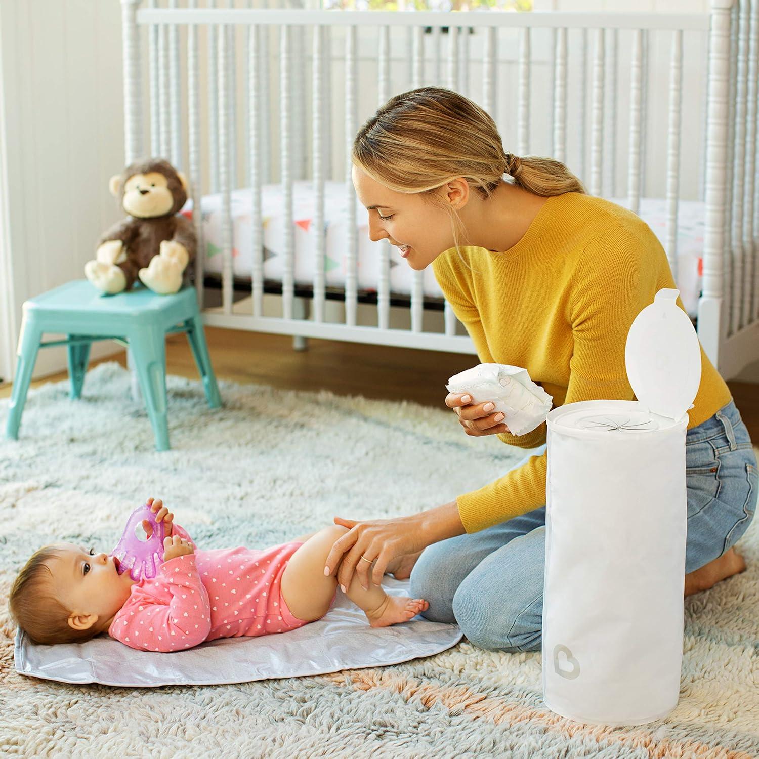 imageMunchkin Toss Portable Disposable Diaper Pail Holds up to 90 Newborn Diapers 3 Pack White3 Count Pack of 1