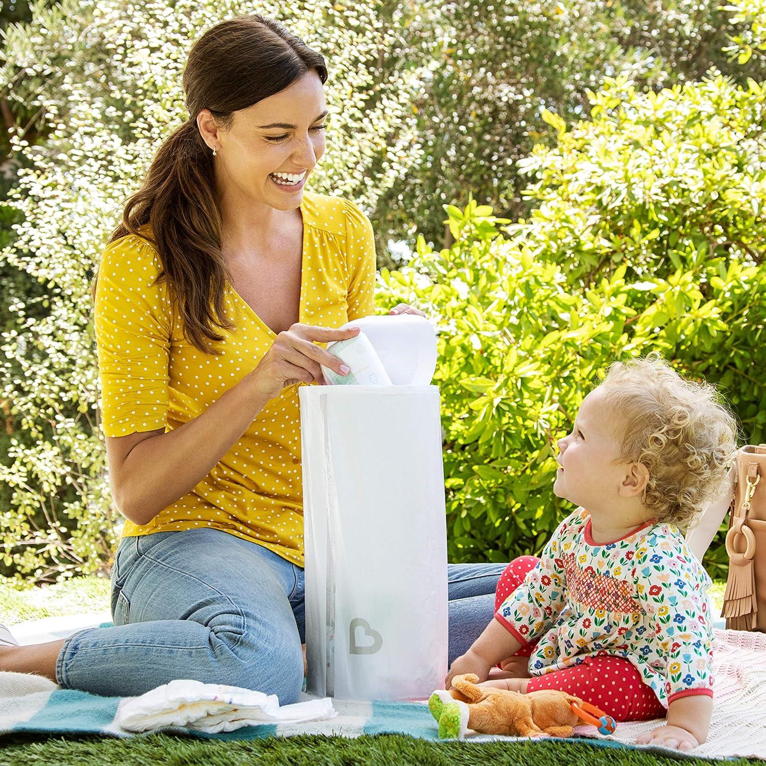 imageMunchkin Toss Portable Disposable Diaper Pail Holds up to 90 Newborn Diapers 3 Pack White3 Count Pack of 1