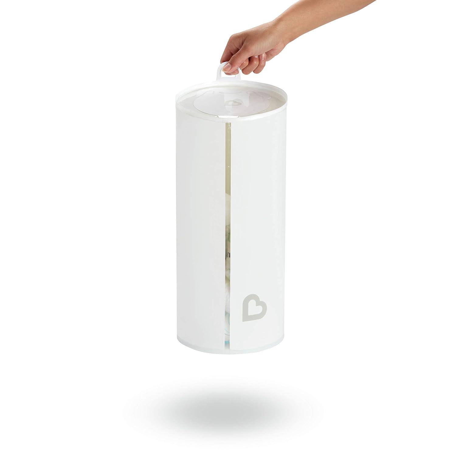 imageMunchkin Toss Portable Disposable Diaper Pail Holds up to 90 Newborn Diapers 3 Pack White5 Count Pack of 1