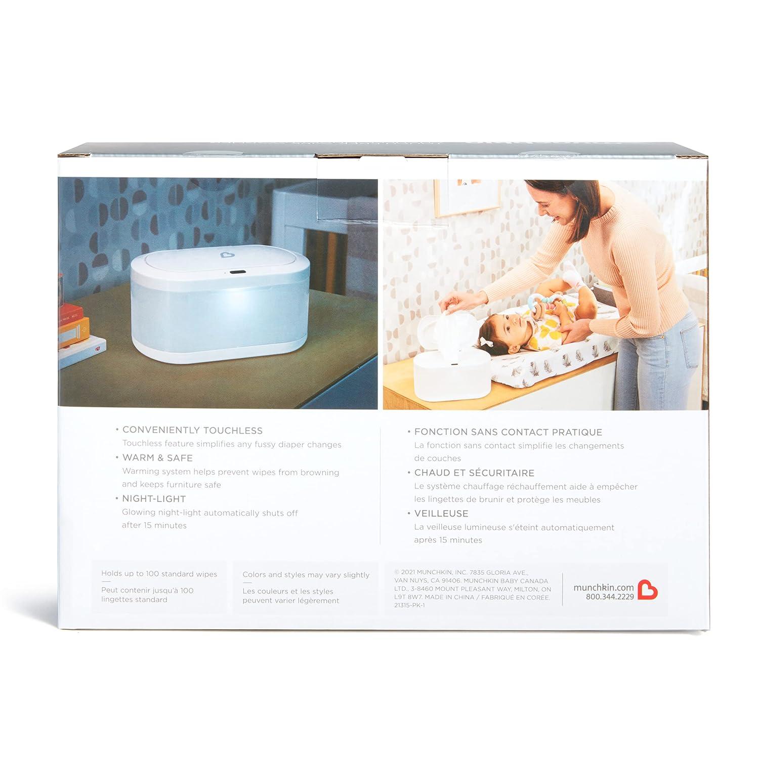 imageMunchkin Touch Free Baby Wipe Warmer with Nightlight ampamp Motion Sensor White