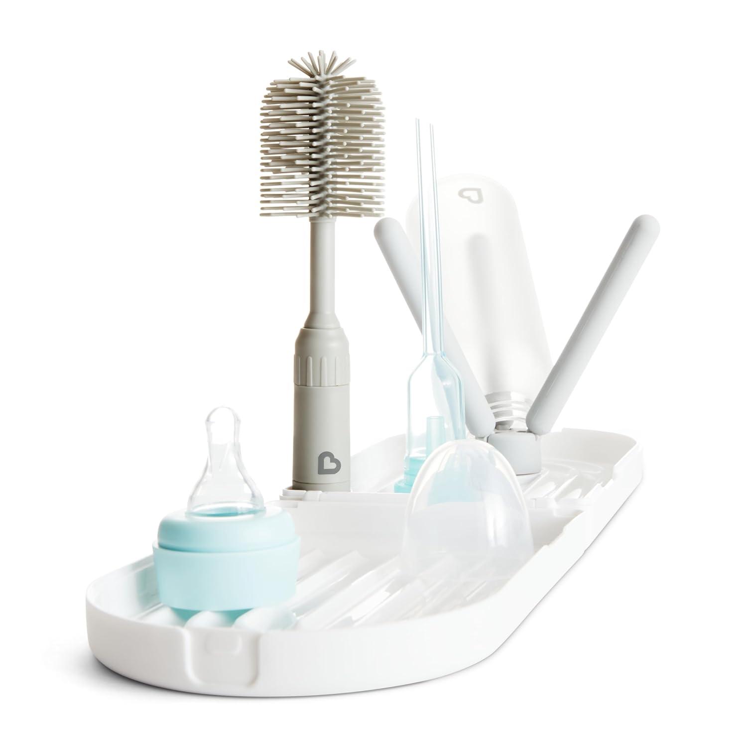 imageMunchkin Travel Baby Bottle Drying Rack with Silicone Bottle Brush  Compact and Foldable Fits Easily in Diaper Bags for OnTheGo Use